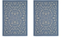 Safavieh Courtyard Blue and Natural 7'10" x 7'10" Square Outdoor Area Rug